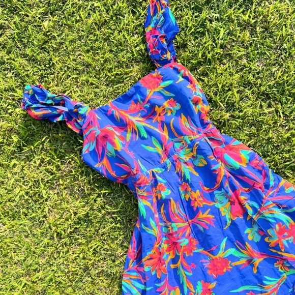 Brilliant Blue Dark Peony midi dress - Picture 4 of 7